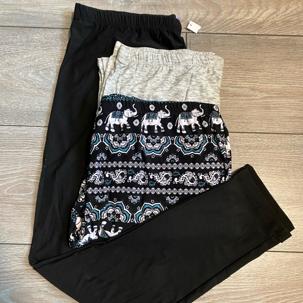 NWT BOUNDARIES 3 pairs of leggings jr sz 15-17